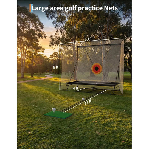 Gaomon 10X8Ft Golf Net, Noise Reducing Impact Panel, Large Area Targets, Ball Blanket & Automatic Ball Return System for Indoor Golf Practice, Outdoor Driving Chipping Training, Steel Frame
