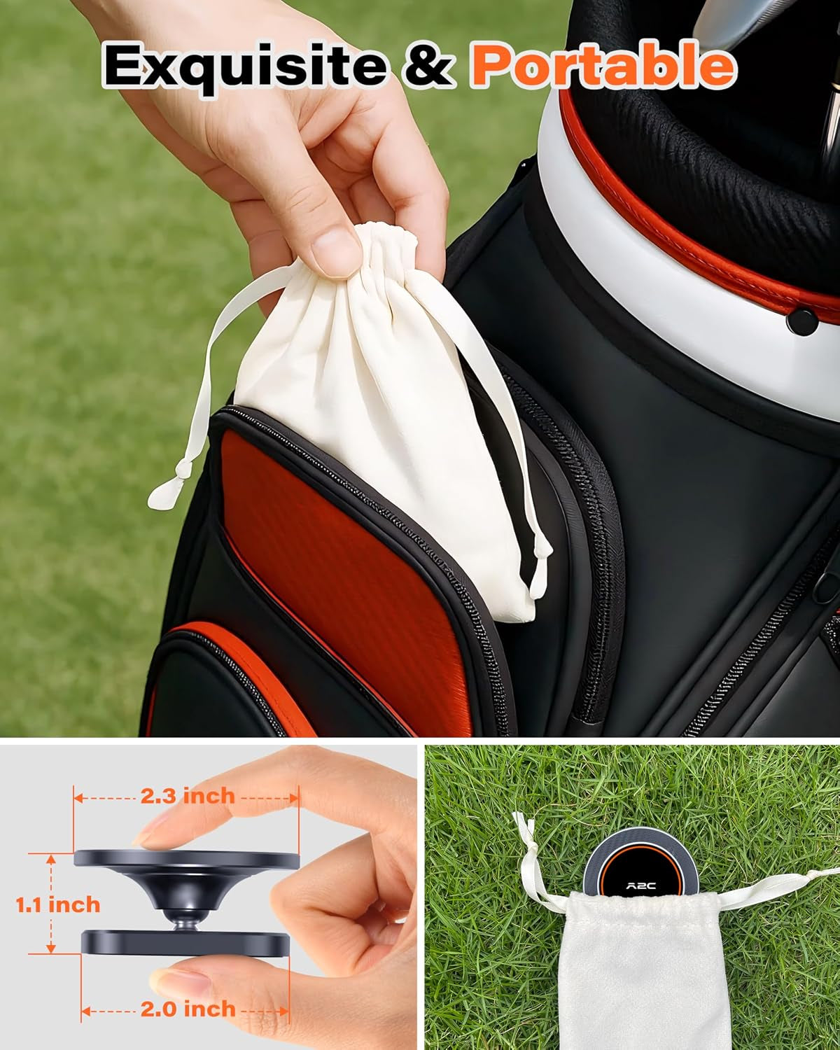 Alloy Magnetic Golf Cart Phone Holder, Unique Golf Accessories for Men