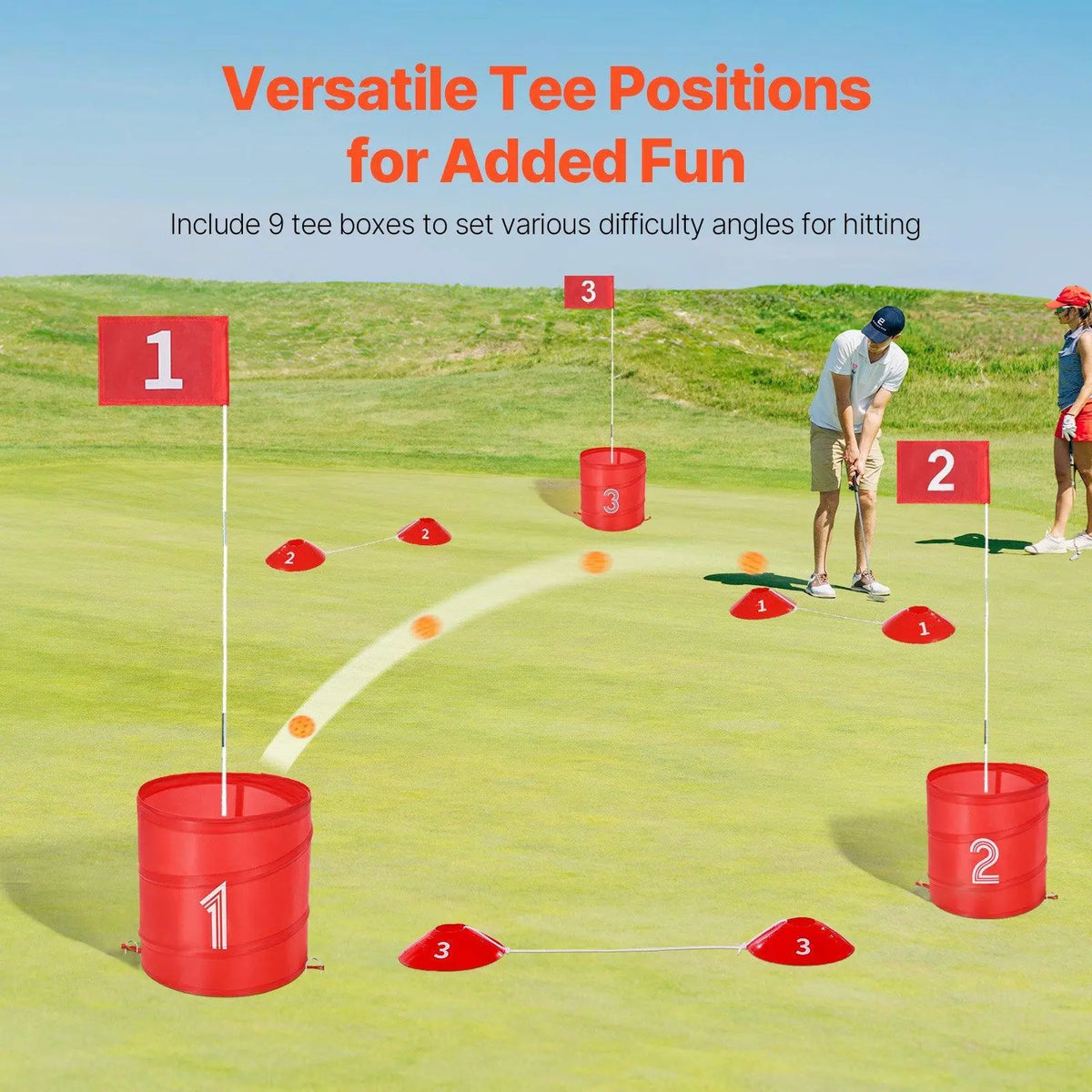 9-Hole Portable Backyard Bucket Golf Game, Fun Sports Toy with Versatile Tee Positions, Corrosion-Resistant 2.76 in / 70.00 Mm Components, Complete Accessories for Family Use#Backtoschool