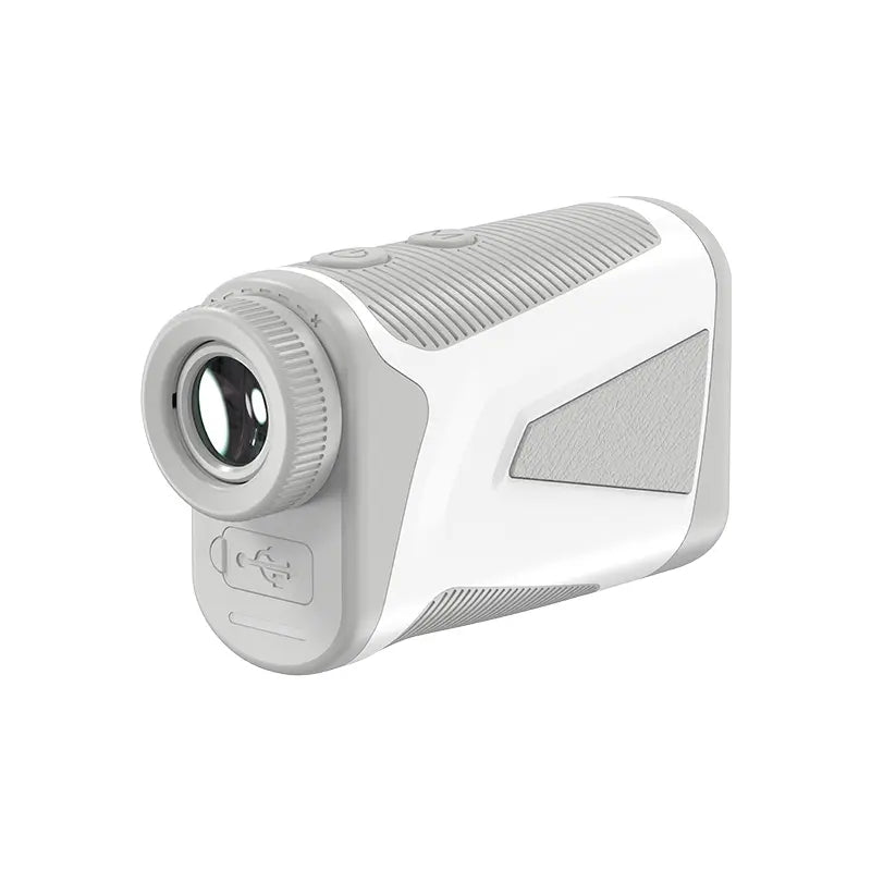 Golf rangefinder display showing a distance reading to the pin