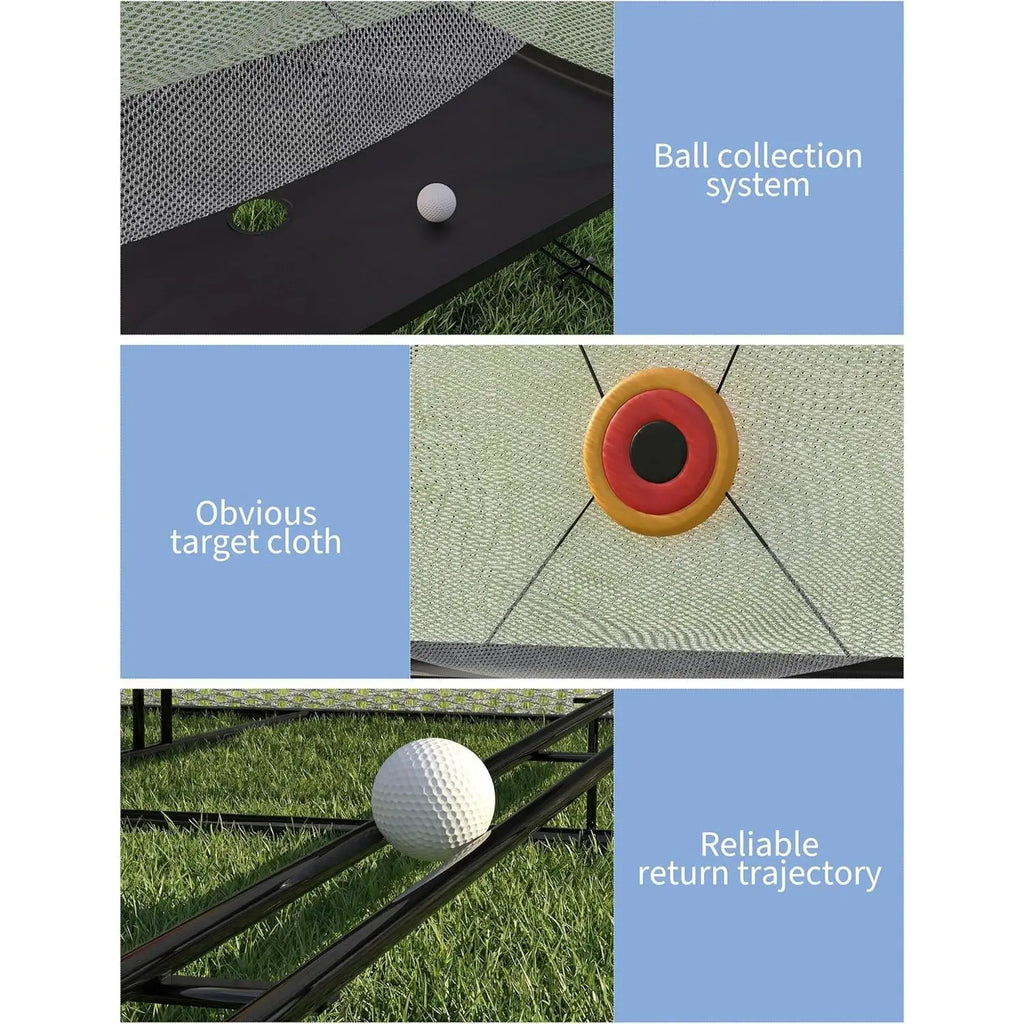 Gaomon 10X8Ft Golf Net, Noise Reducing Impact Panel, Large Area Targets, Ball Blanket & Automatic Ball Return System for Indoor Golf Practice, Outdoor Driving Chipping Training, Steel Frame