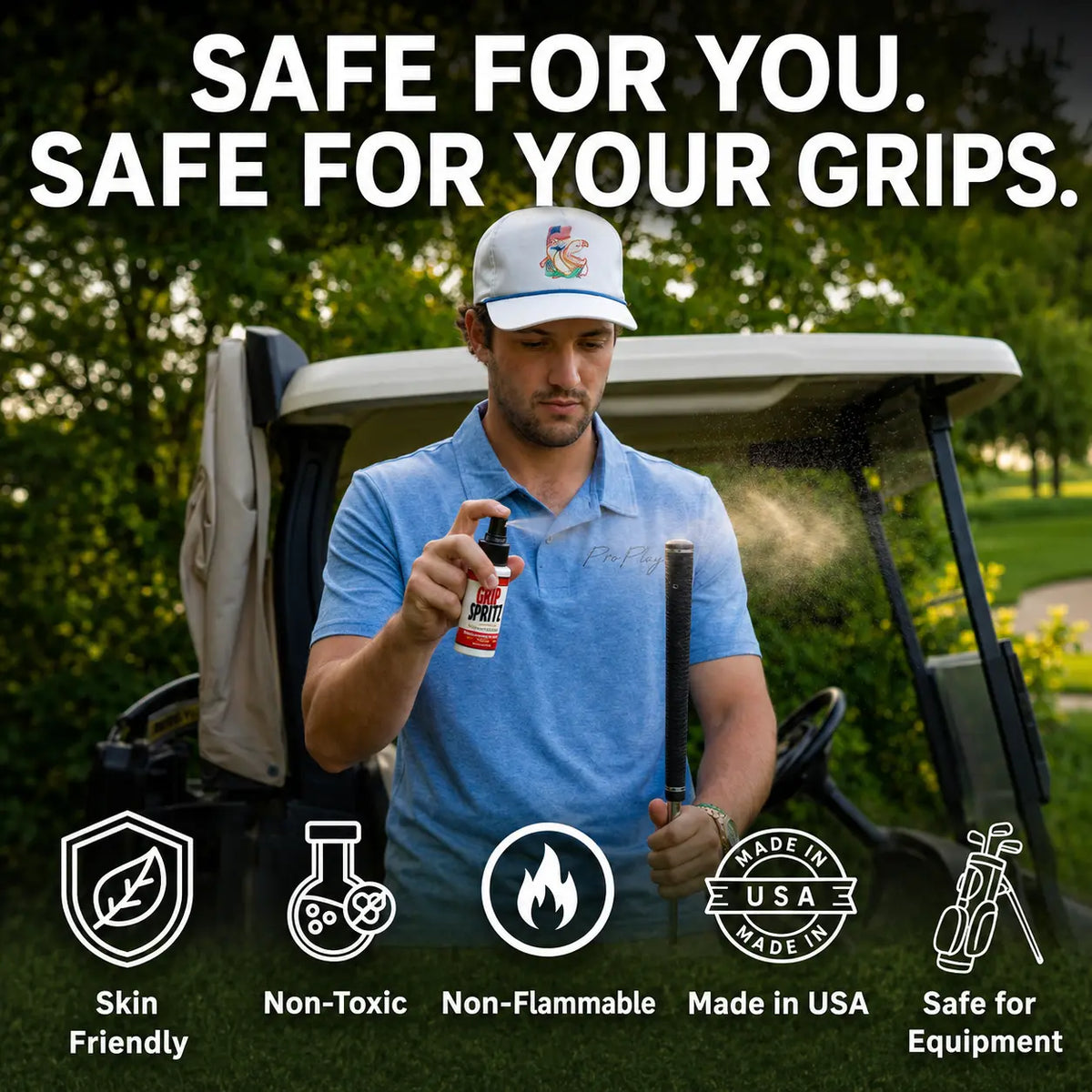 Grip Spritz Golf Grip Spray — Clean, Restore & Preserve Tacky Club Grips | USGA Approved | Original since 2011