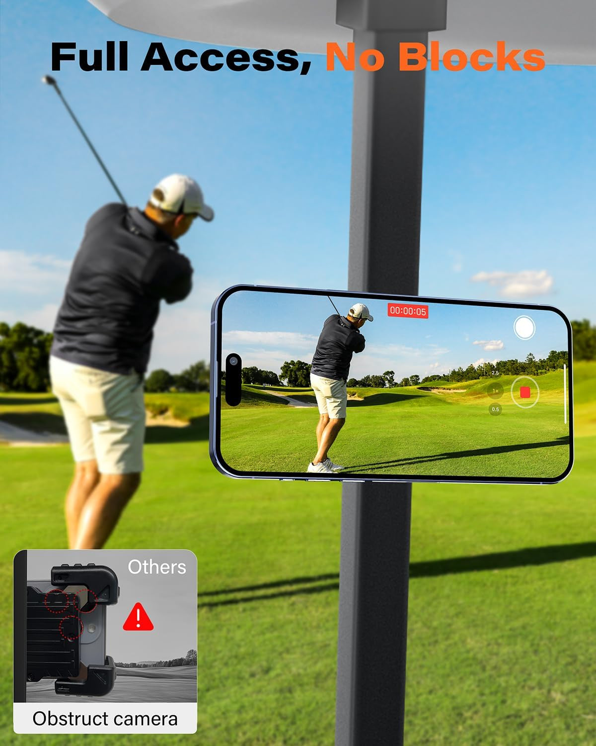 Alloy Magnetic Golf Cart Phone Holder, Unique Golf Accessories for Men