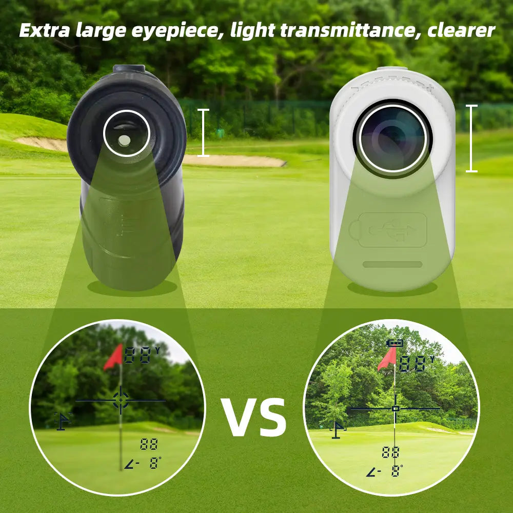 USB-C charging port on the rechargeable golf rangefinder