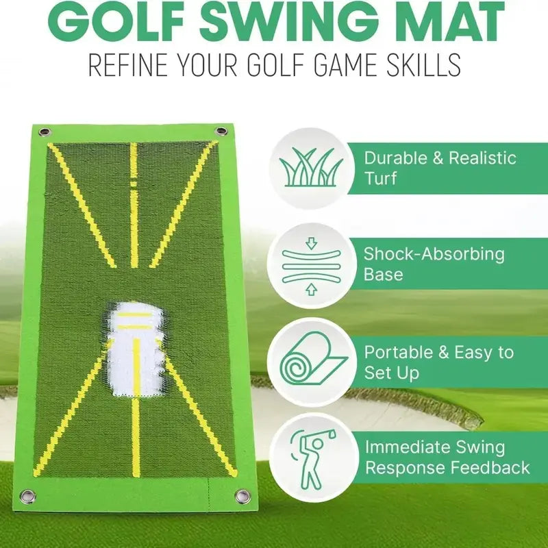 Portable golf hitting mat rolled up for storage and transport